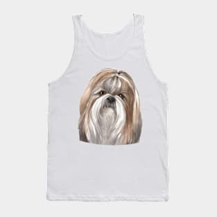 Shih Tzu Watercolor Art Tank Top